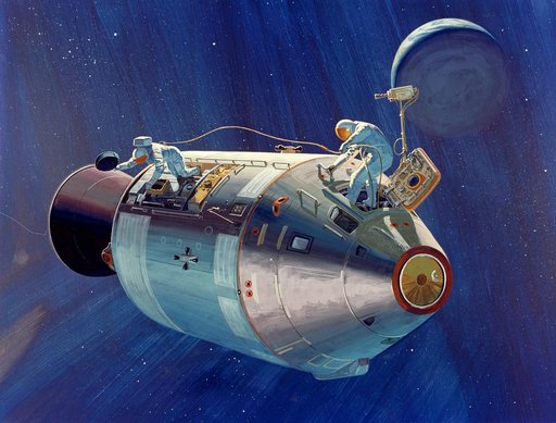 ARTIST CONCEPT - ASTRONAUT WORDEN'S EXTRAVEHICULAR ACTIVITY (EVA)  (APOLLO XV)