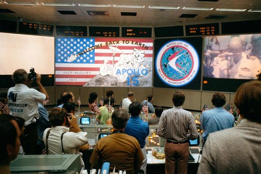 Mission Control Center at conclusion of Apollo 15 lunar landing mission