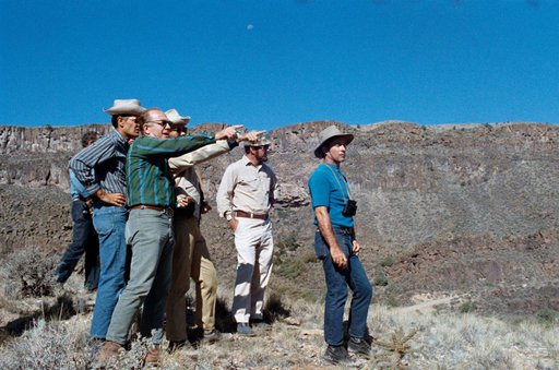Apollo 16 prime and backup crewmen during geological field trip in New Mexico