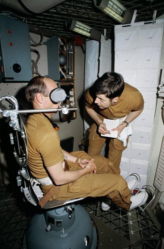 Astronauts Conrad and Kerwin - Human Vestibular Function Experiment - JSC