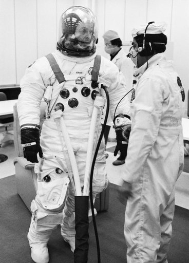 Skylab (SL)-2 - Astronaut Joseph Kerwin - Suiting-Up - Prelaunch - KSC