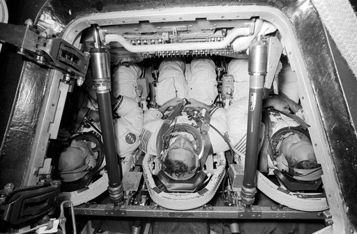 Skylab 3 prime crew participate in water egress simulations at JSC