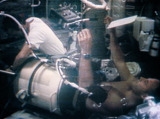 Astronaut Jack Lousma in Lower Body Negative Pressure Device