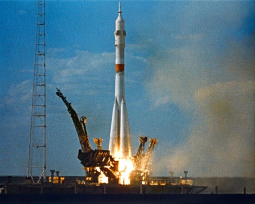 LIFTOFF - APOLLO-SOYUZ TEST PROJECT (ASTP) - LAUNCH - USSR