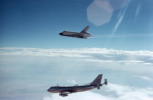 Orbiter "Enterprise" soars above the NASA 747 carrier