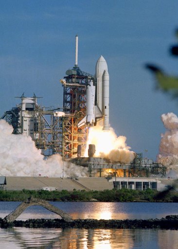 Launch views of the Columbia for the STS-1 mission, April 12, 1981