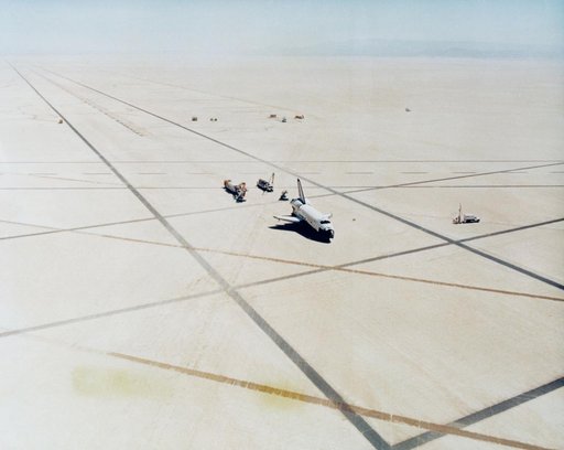 Space Shuttle orbiter Columbia on the ground at Edwards Air Force Base