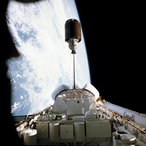 Palapa-B communications satellite launched from the Shuttle Challenger
