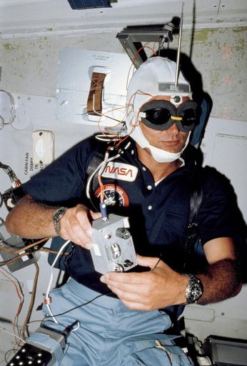Inflight views of the crew of STS-7