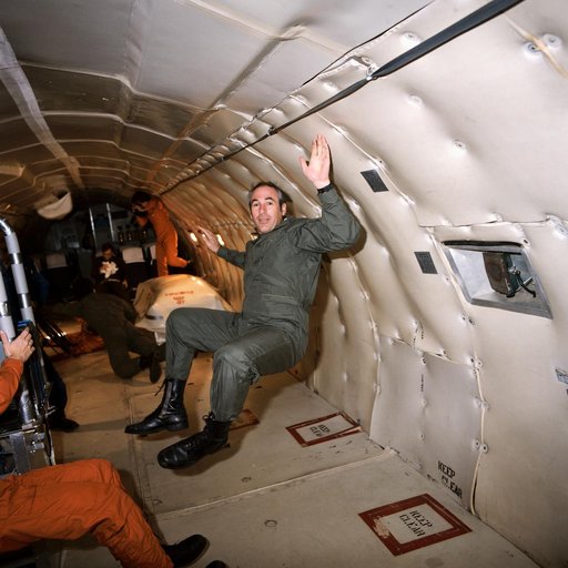Astronaut Gregory Jarvis during KC-135 zero gravity training
