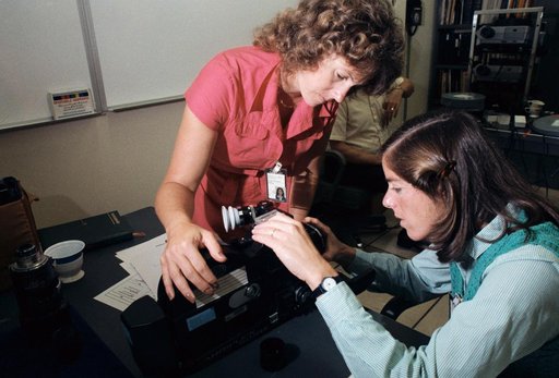 Teacher-in-Space Trainees - Arriflex Motion Picture Camera