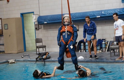 Payload Specialist Albert Sacco Jr. during emergency bailout training