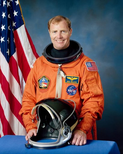 Official Portrait of Astronaut David M. Walker in Launch Entry Suit (LES)