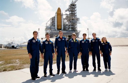 STS-58 crew at KSC for countdown demonstration