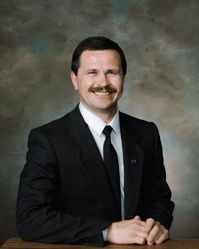 Portrait of Russian cosmonaut and Mir 19 crewmember Nikolai Budarin