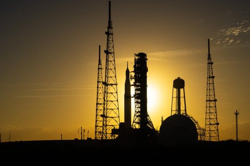 SLS Rocket and Orion Spacecraft Rollout to Launch Pad 39B