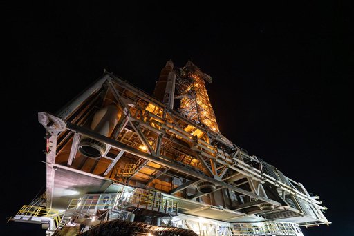 NASA's SLS Rocket and Orion Spacecraft Second Rollout to Launch Pad 39B