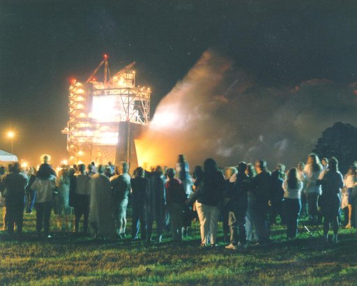 First-ever evening public engine test of a Space Shuttle Main Engine