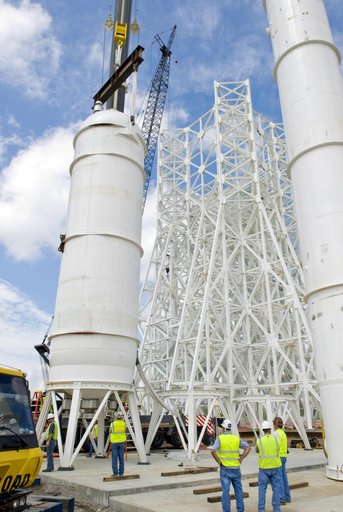 Liquid oxygen tank installed at A-3 Test Stand