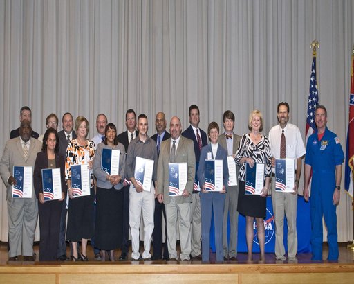 Astronaut Robinson presents 2010 Silver Snoopy awards