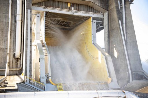NASA Stennis Conducts Water Flush at Fred Haise Test Stand