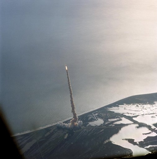 Liftoff of STS-62 Space Shuttle Columbia as seen from STA