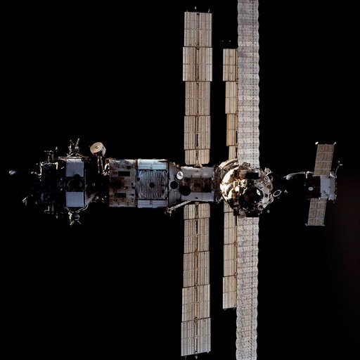 Mir space station as seen from STS-63 Discovery