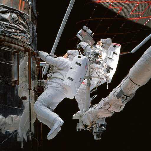 EVA 5 activity on Flight Day 8 to service the Hubble Space Telescope
