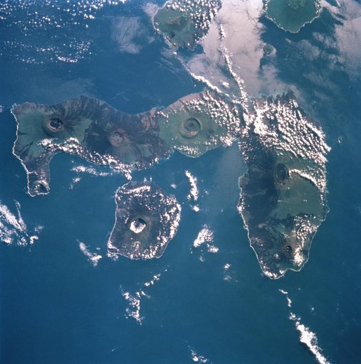 Earth observations of the Galapagos Islands taken from OV-105 during STS-99.