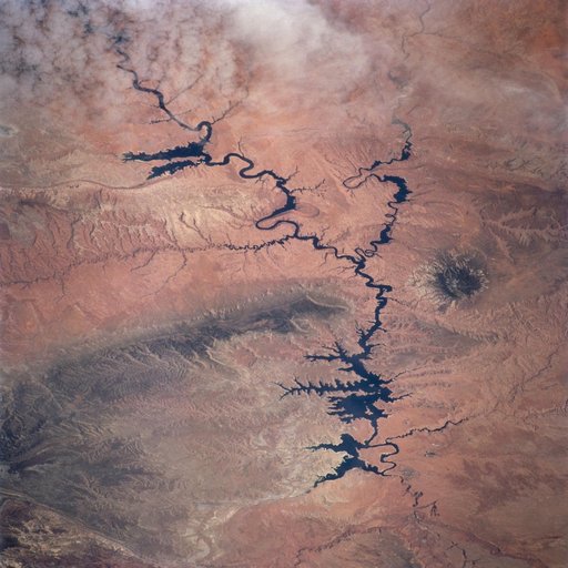 Earth observation image of Lake Powell taken during STS-100.