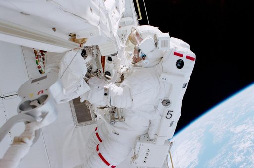 Thomas during EVA in the payload bay