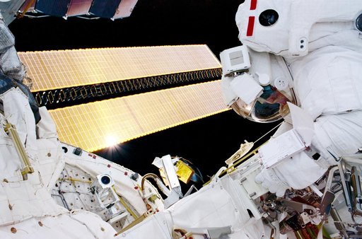 Thomas during EVA in the payload bay