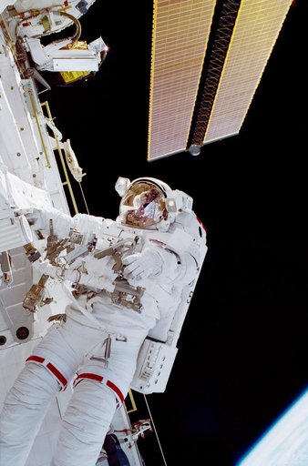 Thomas during EVA in the payload bay