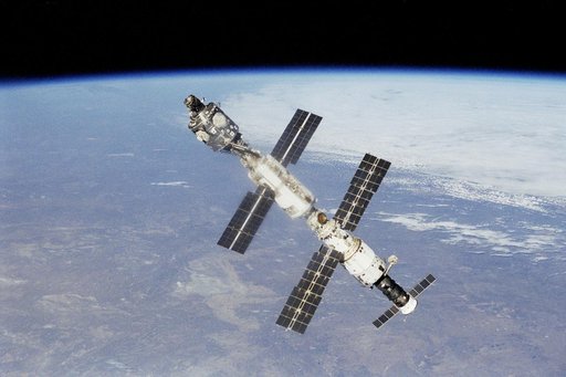 Flyaround view of the ISS taken from Atlantis during STS-106
