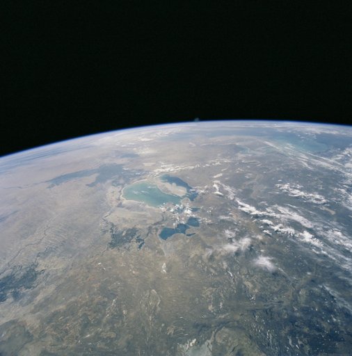 The Aral Sea, Kazakhstan taken from Atlantis during STS-106