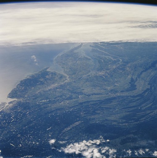 New Jersey, Delaware and Maryland taken from Atlantis during STS-106