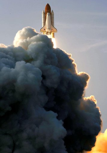 View of the launch of the Space Shuttle Endeavour at KSC to start the STS-118 Mission