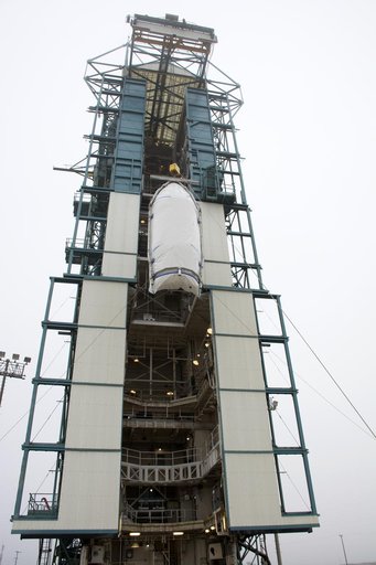 Delta II JPSS-1 Fairing Bi-Sector Halves Hoisted to MST