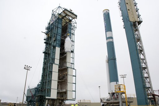 Delta II JPSS-1 Fairing Bi-Sector Halves Hoisted to MST