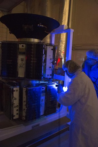 Pegasus XL CYGNSS Blacklight Test and Thermal Ring Installation