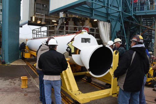 Delta II JPSS-1 SRM Installation onto Booster