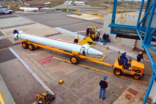 Delta II JPSS-1 SRM Installation onto Booster