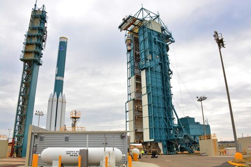 Delta II JPSS-1 Second Stage Erection