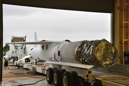 Pegasus ICON Lift onto Assembly Integration Trailer (AIT)