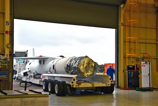 Pegasus ICON Lift onto Assembly Integration Trailer (AIT)