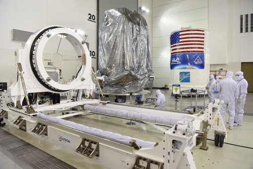JPSS-1 Spacecraft Canning and Lift to Transport Trailer