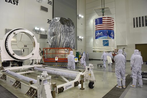 JPSS-1 Spacecraft Canning and Lift to Transport Trailer