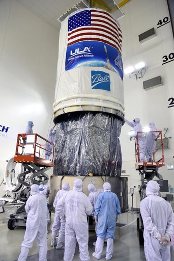JPSS-1 Spacecraft Canning and Lift to Transport Trailer