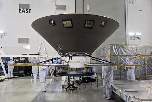 InSight Spacecraft Lift to Rotation Fixture