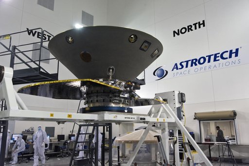 InSight Spacecraft Lift to Rotation Fixture